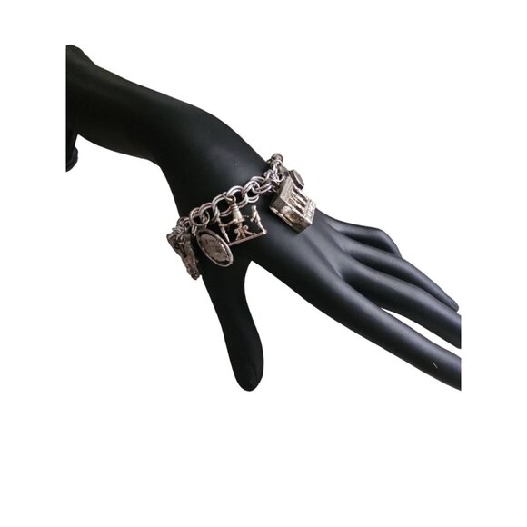 Vintage Monet Charm Bracelet With 11 Charms 800  Sterling 925 Silver 7" Marked - Picture 6 of 16